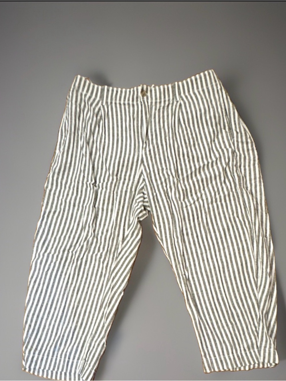 Gap Striped Linen Blend Pants - Gray/White XXL